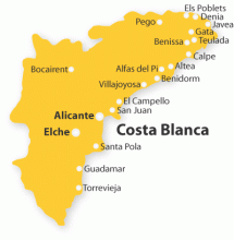 Карта Коста Бланка